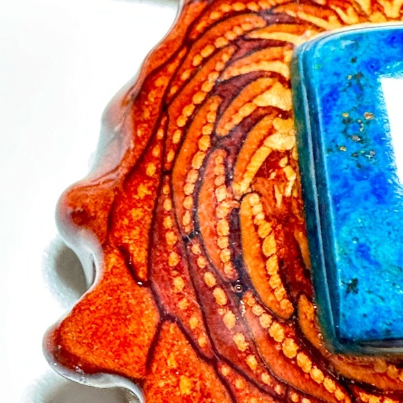 🛍️soldNECKLACE Handcrafted Pinecone pendant center cut heart on cord 4007 B - Picture 7 of 14